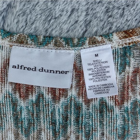 ALFRED Dunner Chevron Stripe Cardigan Medium - Picture 3 of 7